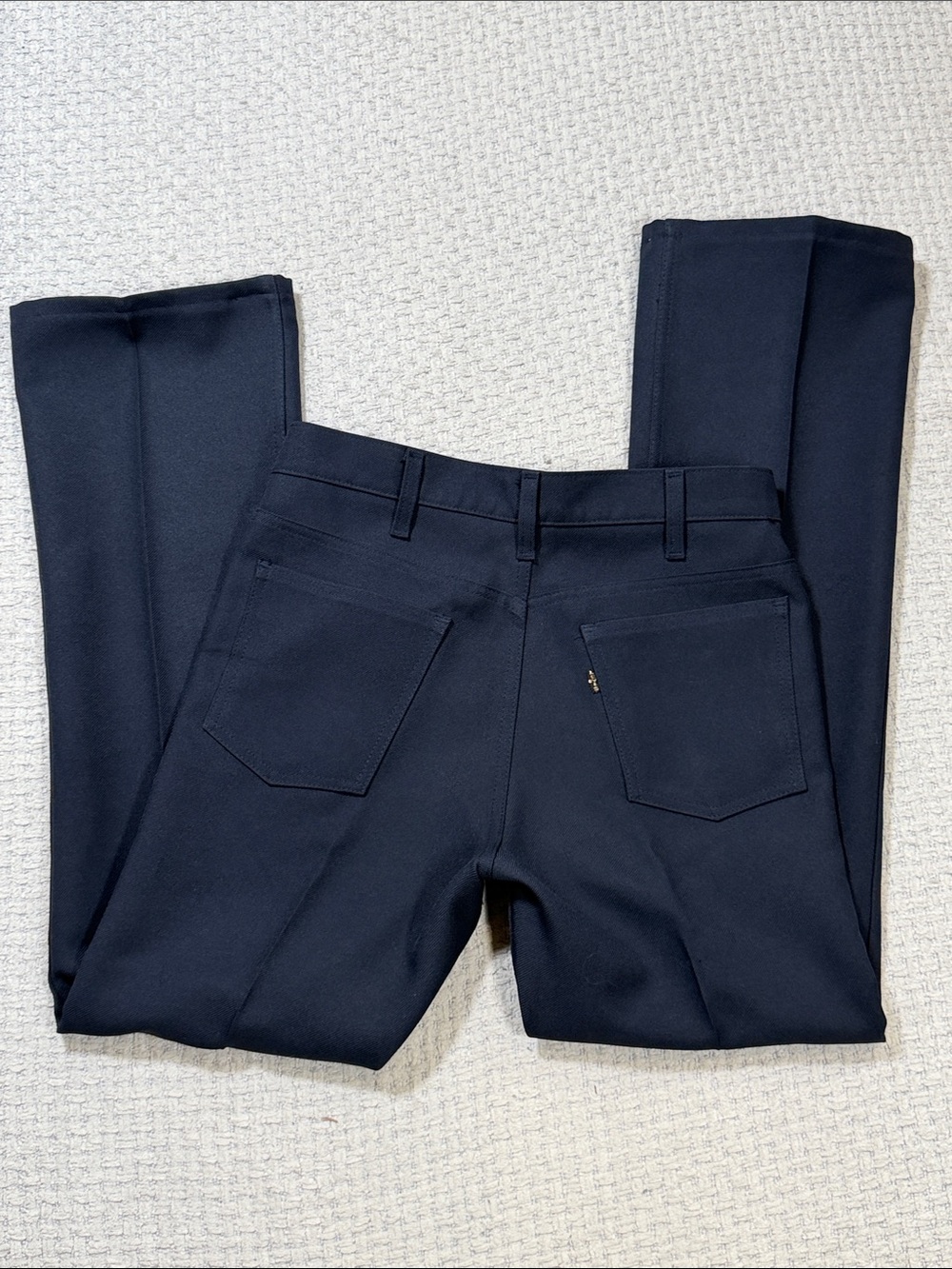 Vintage 80’s Levis Navy Gold Tab poly Sta-prest Rancher Western Dress Pant 32x34